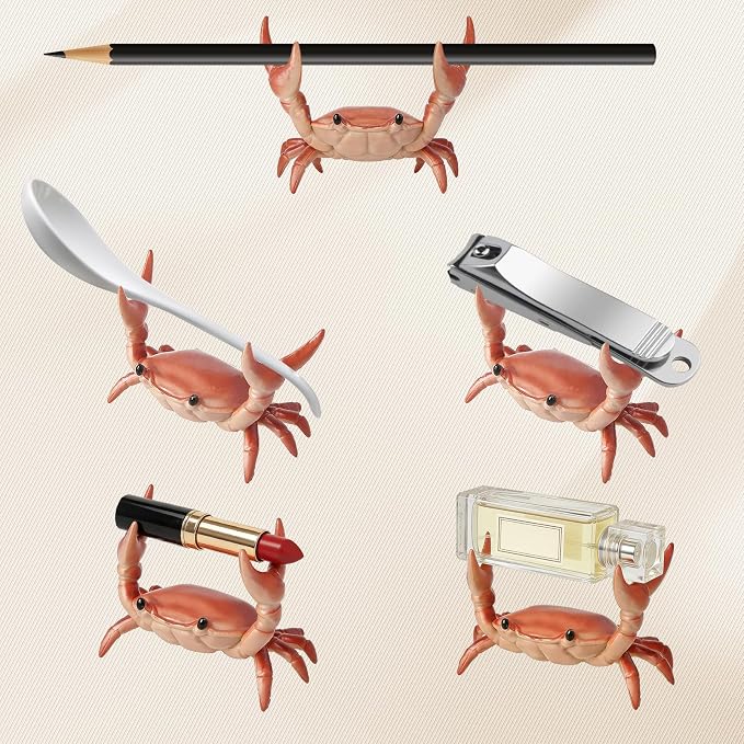 4 Pack Desk Crab Pen Holder, Creative Weightlifting Crab Pencil Stand Holder - Image 4