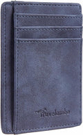 Travelambo Slim Wallet Front Pocket Minimalist Leather RFID Blocking Medium Size by Travelambo