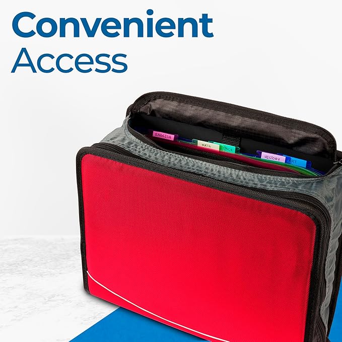 Case-it Mighty Zip Tab School Zipper Binder | 3-Inch O-Rings, 600-Sheet Capacity - Image 5