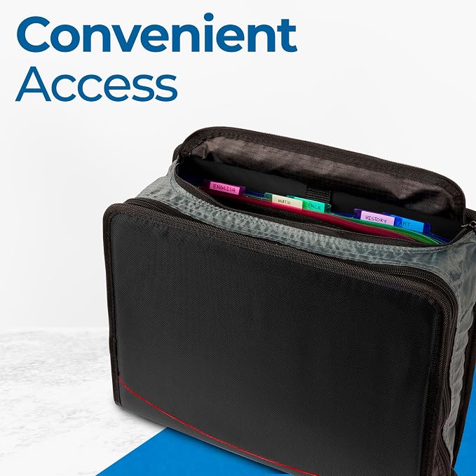 Case-it Mighty Zip Tab School Zipper Binder | 3-Inch O-Rings, 600-Sheet Capacity - Image 6