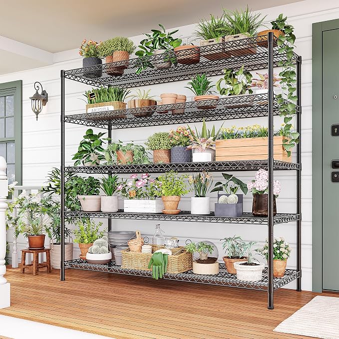 REIBII 55.5" W Storage Shelves 3200LBS Wire Shelving Unit 5 Tier Metal Shelving - Image 8