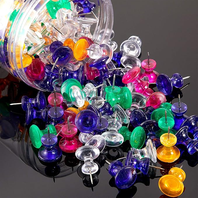 Outus 100 Pcs Giant Push Pins Large Thumb Tacks Plastic Heads 1 Inch Jumbo Push - Image 5
