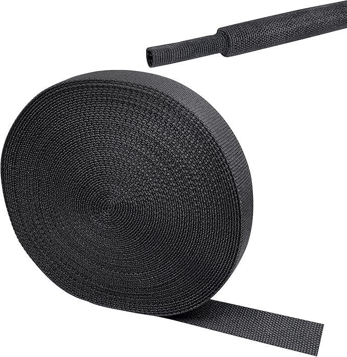 2 in 1 Heat Shrink Braided Sleeving Fabric Tubing-Ideal fit Irregular Shape by Sunnarepoon