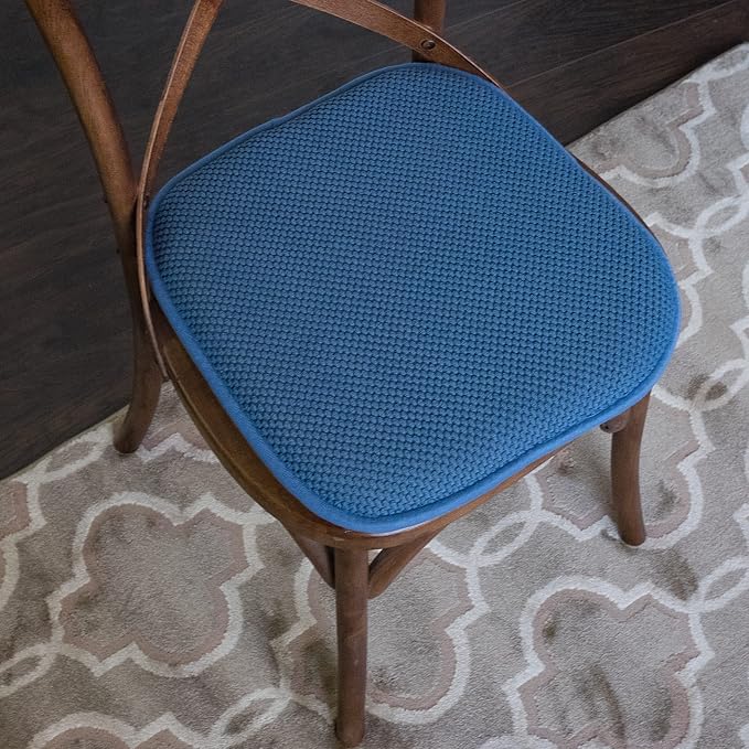 Sweet Home Collection Memory Foam Chair Cushion Honeycomb Pattern Solid Color - Image 5