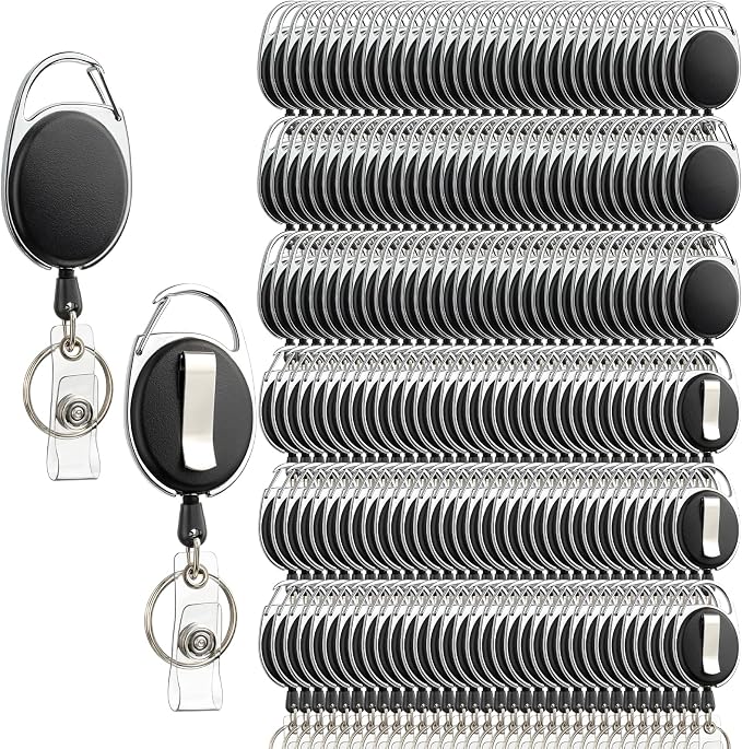 Simetufy 200 Pack Retractable Badge Reels by Simetufy