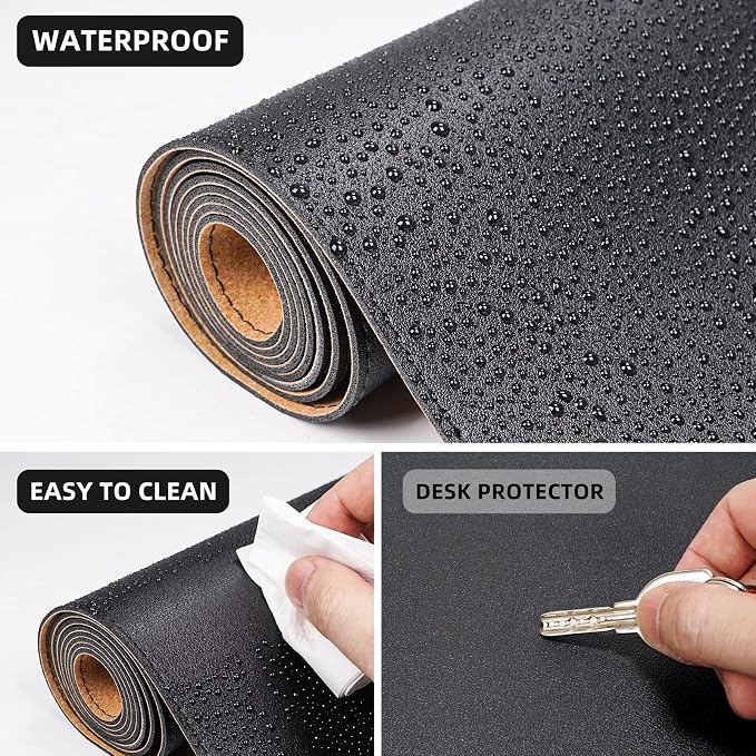 AFIING Cork Desk Mat, 23.6" x 13.7", Desk Pad Protector | Dual-Sided Cork & PU - Image 4