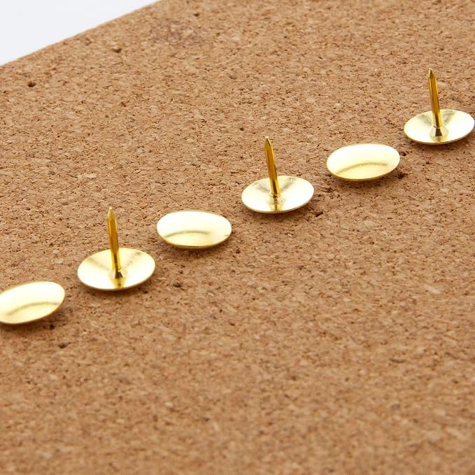 BAZIC Products Thumb Tacks, Brass Gold, 200 Ct, 144-Case | sharp steel points - Image 5