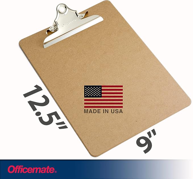 Officemate Recycled Wood Clipboard, 6 Inch Clip, 1 Pack Clipboard, Letter Size - Image 2