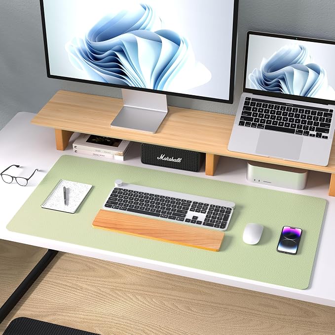 Aothia Leather Desk Pad Protector, Mouse Pad, Office Desk Mat, Non-Slip PU - Image 8