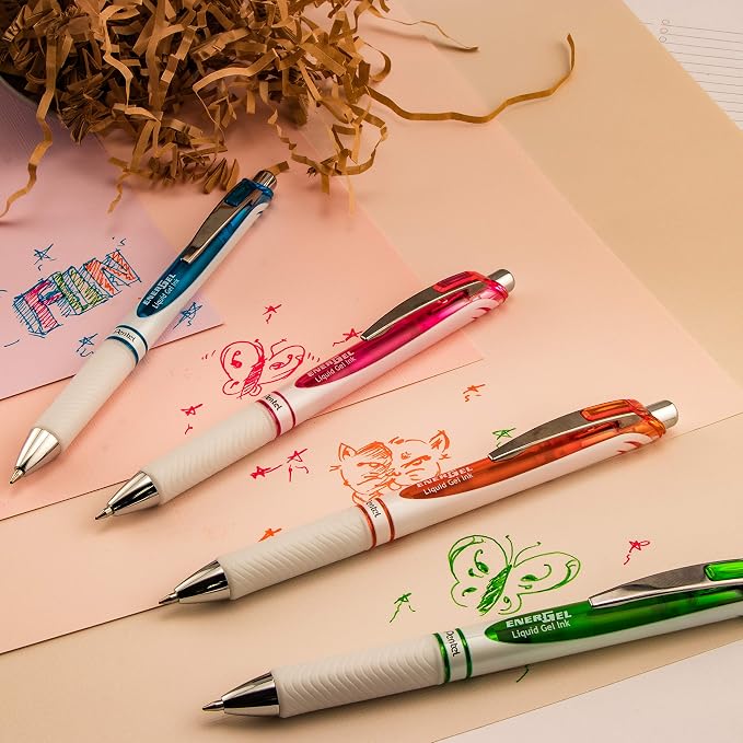 Pentel EnerGel Pearl RTX Retractable Liquid Gel Pen, Medium Line, Needle Tip - Image 7