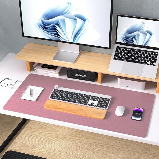 Aothia Leather Desk Pad Protector, Mouse Pad, Office Desk Mat, 31.5" x 15.7" - Image 9