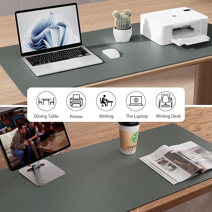 Aothia Leather Desk Pad Protector, Office Desk Mat, Large Mouse Pad, Non-Slip - Image 5
