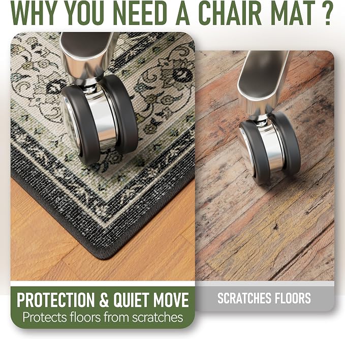 36"x48" Office Chair Mat for Hardwood, Under Desk Chair Mat for Home Office - Image 2