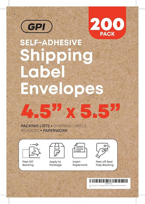 100 Count 4.5" x 5.5" Shipping Label Envelopes, Top Loading - Image 2
