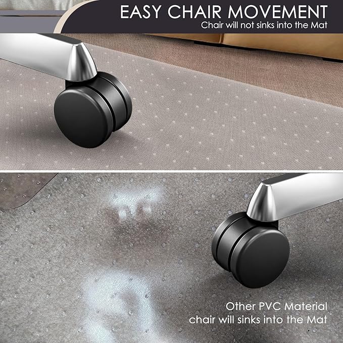 Kuyal Office Chair Mat for Carpet, 32x55 Clear Heavy Duty Computer Chair Mat - Image 3