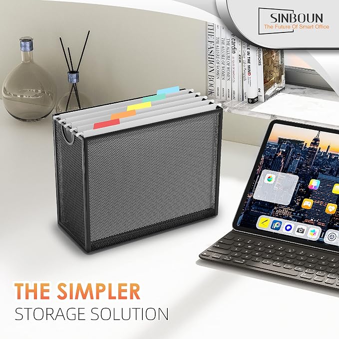Sinboun Hanging File Organizer Letter-Size File Holder Filing Box Includes 5 - Image 6