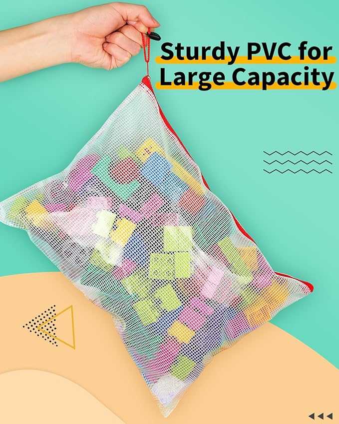 Smarpau A5 Mesh Zipper Pouch, 24 Pack 12 Colors 9.5" x 7.1" Multipurpose Zipper - Image 3