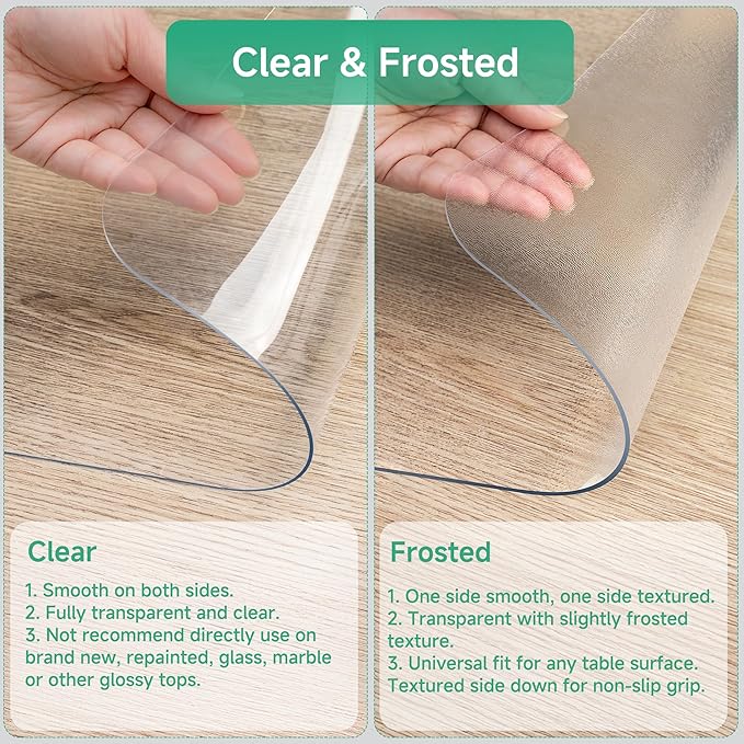 NATRKE Clear Desk Mat Pad, 31.5"x15.7" Large Transparent Computer Desk Mat - Image 6