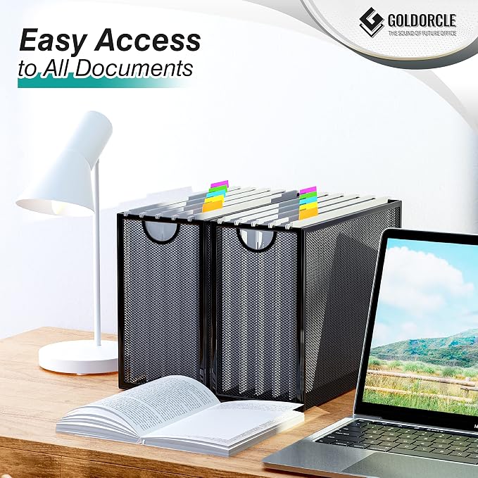 Hanging File Organizer, Letter-Size File Holder Filing Box - Image 5