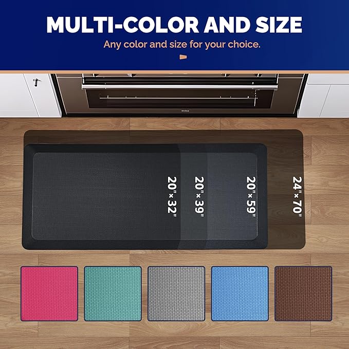 FEATOL Anti Fatigue Mat for Standing, 9/10 Extra Thick Ergonomic Standing Desk - Image 6