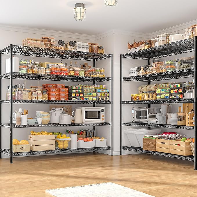 REIBII 55.5" W Storage Shelves 3200LBS Wire Shelving Unit 5 Tier Metal Shelving - Image 2