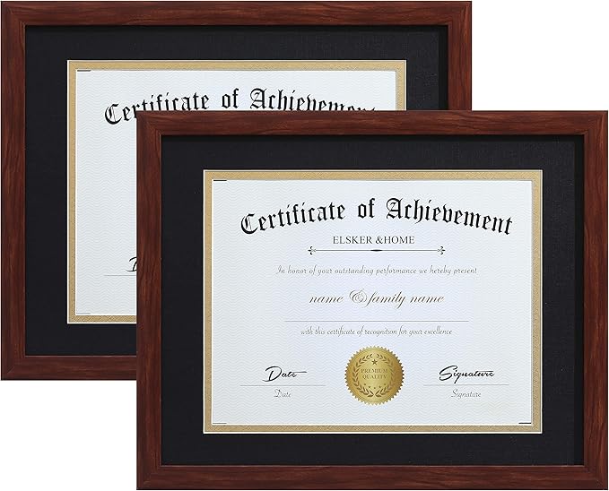 ELSKER&HOME 8.5x11 Diploma Frame Coffee Color by ELSKERHOME