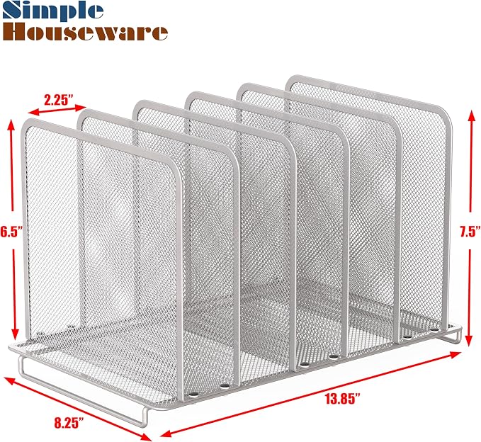 Simple Houseware Expandable 5 Section Upright File Sorter Organizer - Image 6