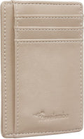 Travelambo Front Pocket Minimalist Leather Slim Wallet RFID Blocking Medium Size by Travelambo
