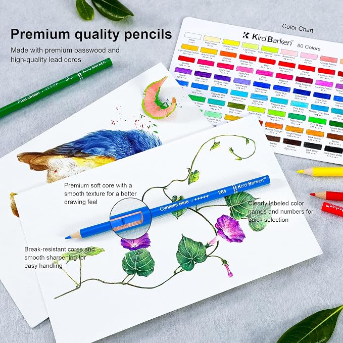 80 Colored Pencils Set, Oil-Based Soft Core - Image 3