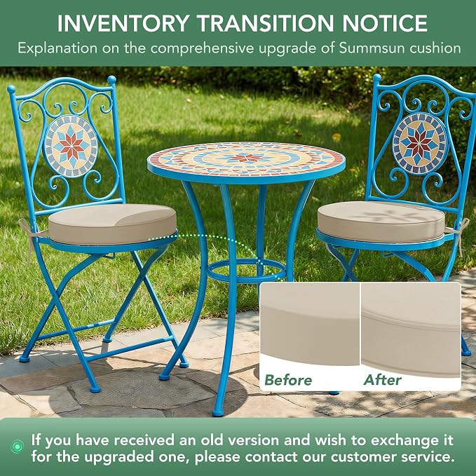 Summsun Outdoor Bistro Chair Cushions Set of 4 - Image 9