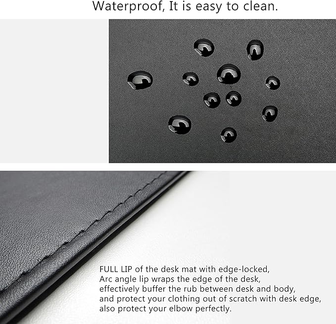 AKOZLIN 31.5"x15.8" Soft PU Leather Surface Office Desk Mouse Mat Pad - Image 3