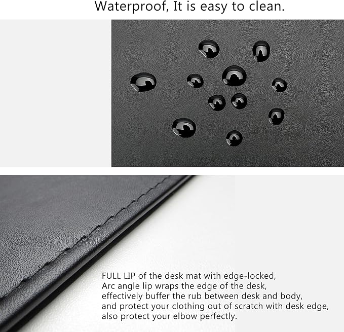 AKOZLIN Non-Slip 35.4"x 15.8" Soft PU Leather Surface Office Desk Mouse Mat Pad - Image 4