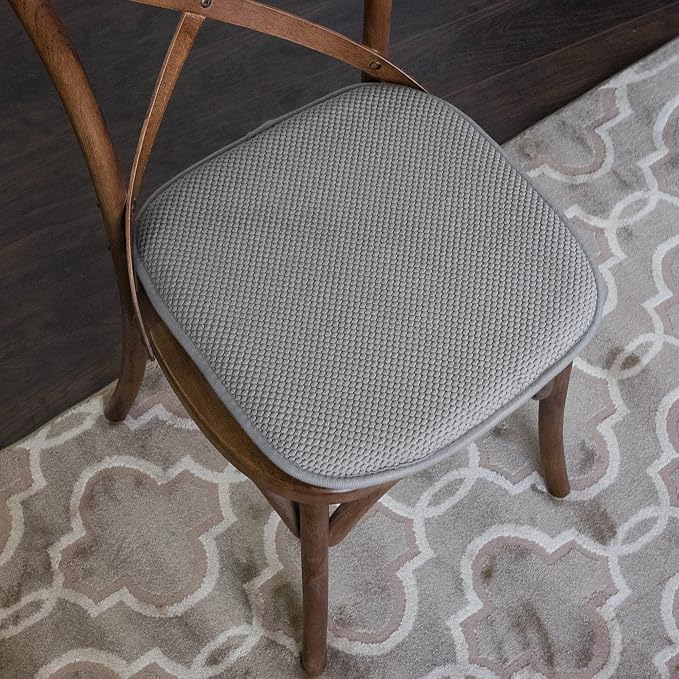 Sweet Home Collection Memory Foam Chair Cushion Honeycomb Pattern Solid Color - Image 5