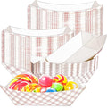 80 Pack Checkered 1/2Lb Paper Food Boat Trays Disposable Small Paper Boats by MotBach
