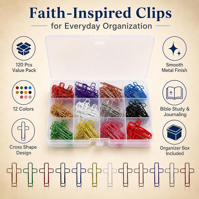 240 Pcs Cross Paper Clips, 1.34 x 0.8 Inch Multicolor Metal Bookmark Clips - Image 5
