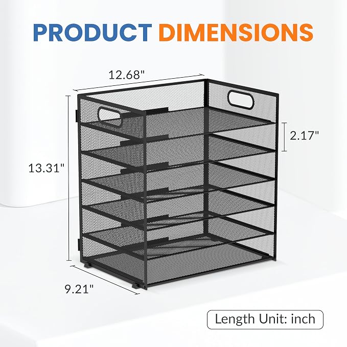 Daltack 6 Tier Paper Organizer for Desk, Paper Letter Tray Organizer for Desks - Image 3