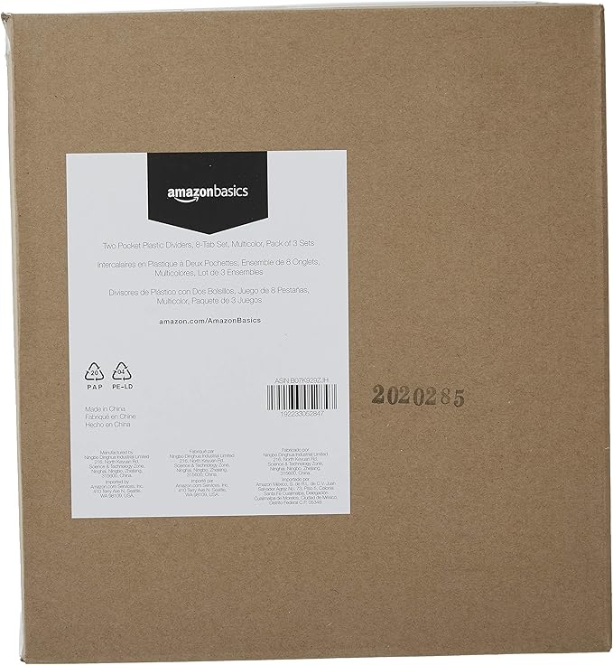 Amazon Basics Tab Dividers for 3 Ring Binder, Two Pocket, Letter Size, - Image 7