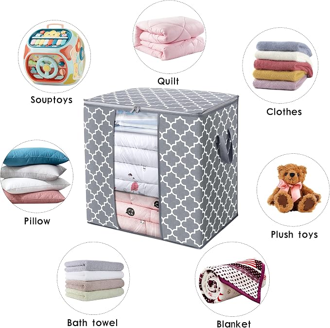 WISELIFE Storage Bags 8 Pack/100L Large Blanket Clothes Organization and - Image 5