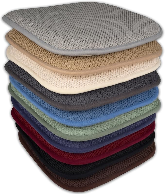 Sweet Home Collection Cushion Memory Foam Chair Pads Honeycomb Nonslip Back - Image 7