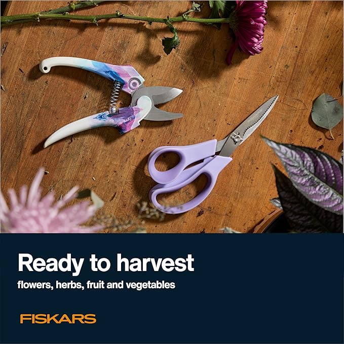 Fiskars 2-Piece Pruning & Veggie Shears Set, Explore Collection Garden Tool Kit - Image 5