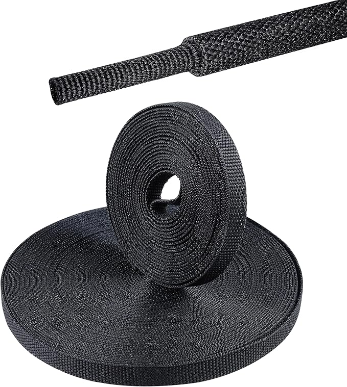 2 in 1 Heat Shrink Braided Sleeving Fabric Tubing-Ideal fit Irregular Shape by Sunnarepoon