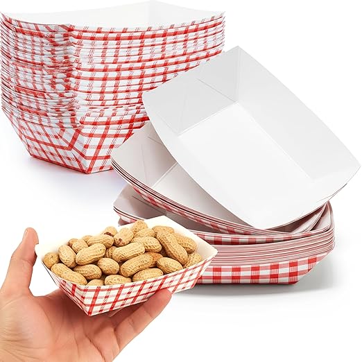 Heavy Duty, Grease Resistant 1 Lb Paper Food Trays 100 Pack. Recyclable by FoodRestaurantSupplies