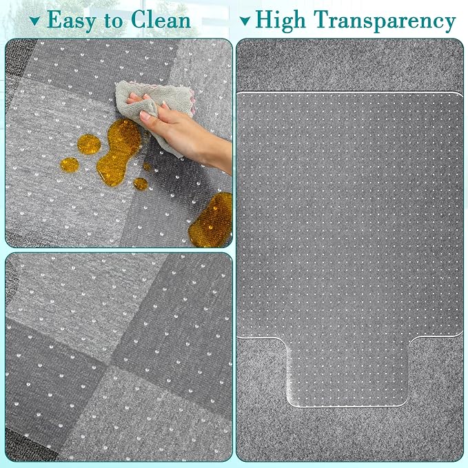 BesWin Office Chair Mat for Carpet, Thick and Sturdy Carpet Protector for Work - Image 6