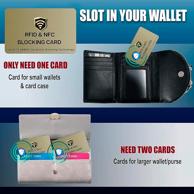 SaiTech IT RFID Blocking Cards, 3 Pack One Card Protects Entire Wallet Purse - Image 9