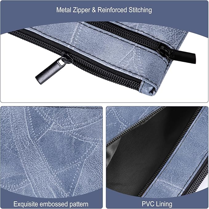HAUTOCO Money Bag with Zipper 11 x 6.1 inch Embossed Deposit Money Pouch with - Image 3