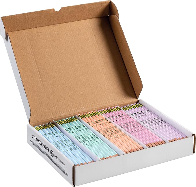 Ticonderoga Wood-Cased Pencils, Pre-Sharpened, 2 HB Soft, Pastel Colors - Image 5