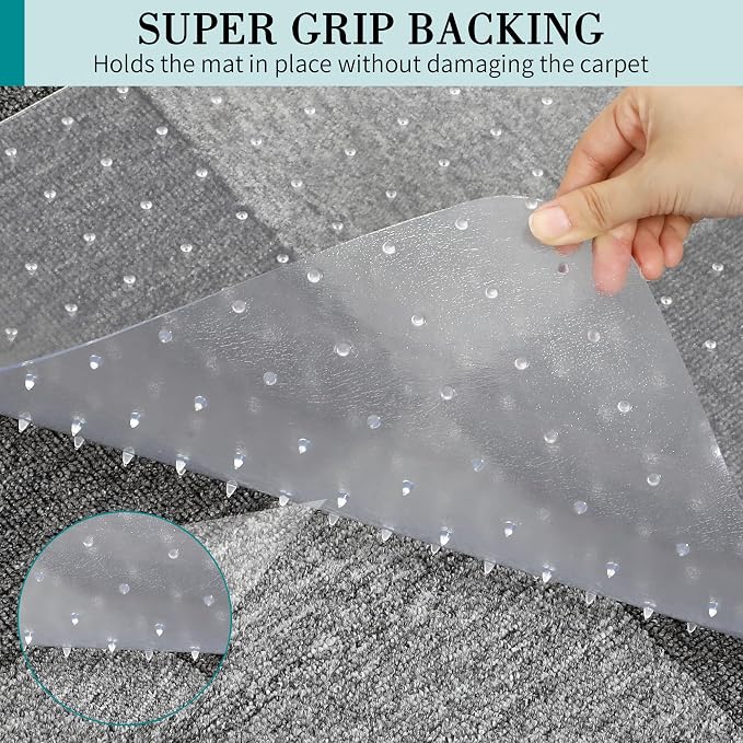 BesWin Office Chair Mat for Carpet, Thick and Sturdy Carpet Protector for Work - Image 3