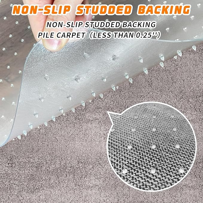 Office Chair Mat for Carpeted Floors, Desk Mats 48"X30" for Rolling Desk on Low - Image 4