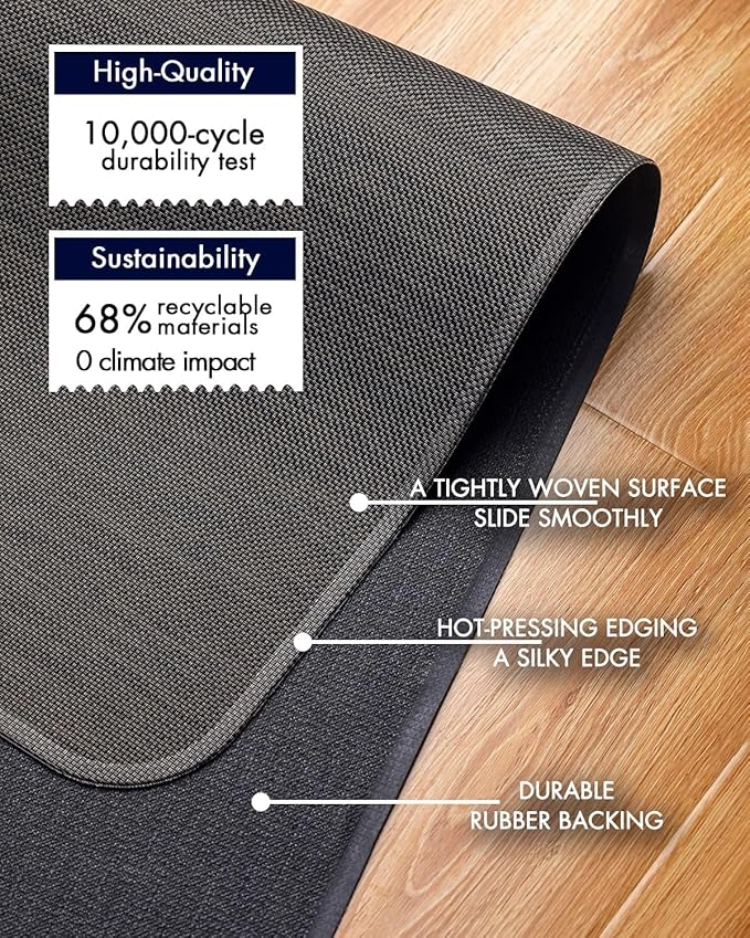 BARoyal Office Chair Mat for Hardwood Floor Under Desk Computer Rolling Chair - Image 5
