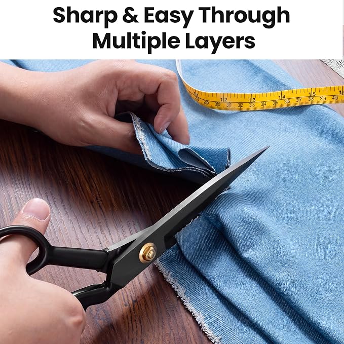 10 Inch Professional Fabric Scissors Heavy Duty Sewing Shears Sharp Leather - Image 3